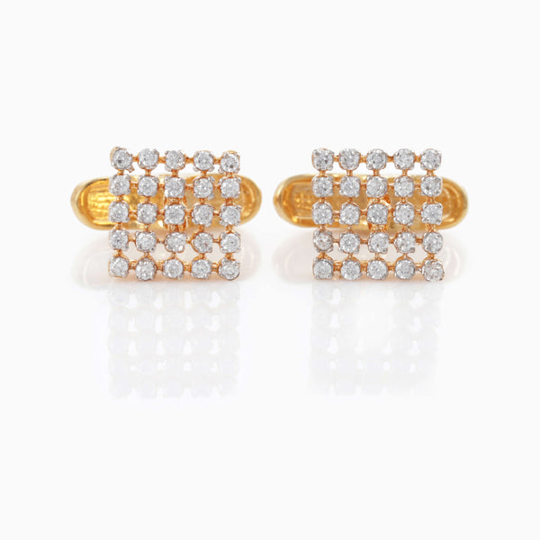 Squared zirconia cufflinks