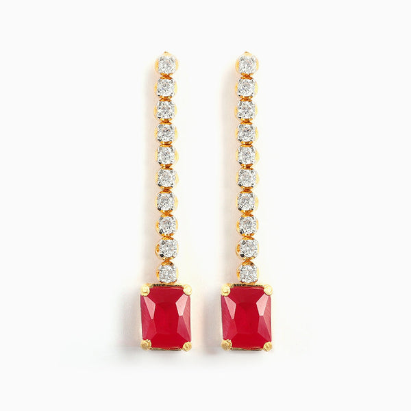 Ruby Zircon Dangles