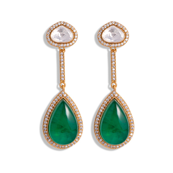 Rozy Emerald Earrings