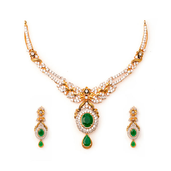 Emerald Yellow Gold Necklace