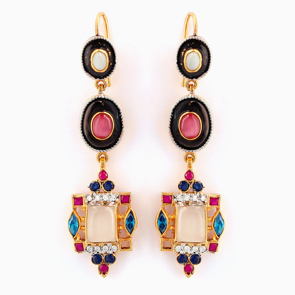 Moonstone Meenakari Earrings