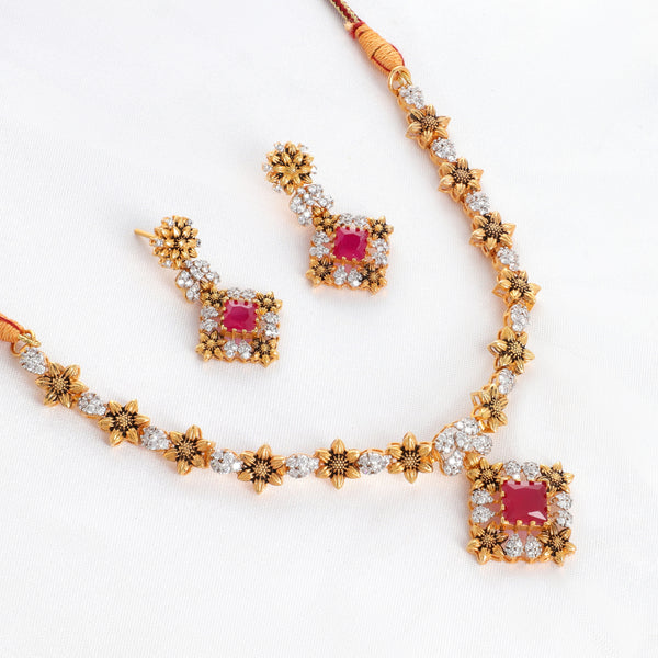 Diamante gold ruby Set