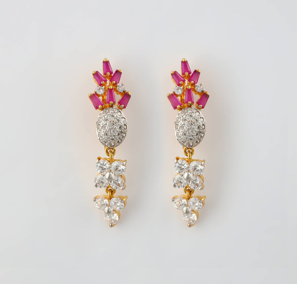 Ruby crown earrings