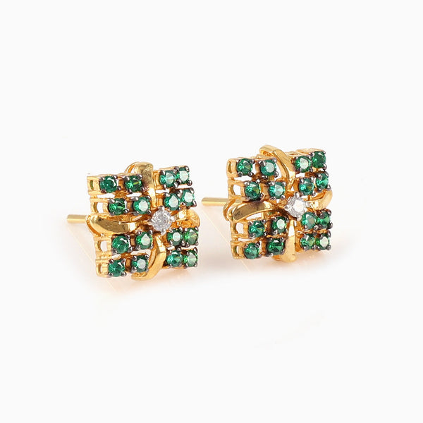 Bird Wing Emerald Studs