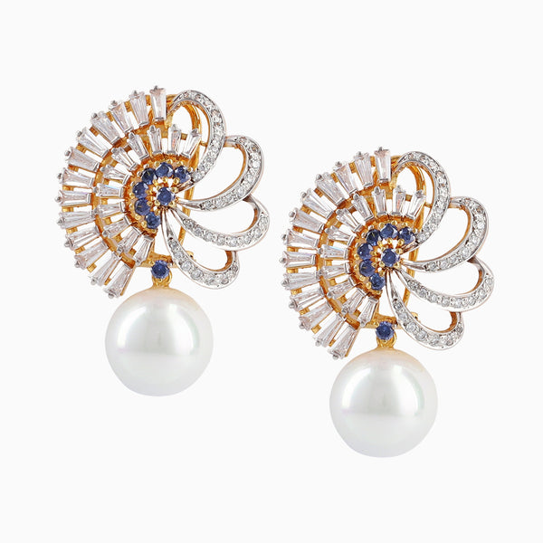 Pearl Delight Peacock Earrings