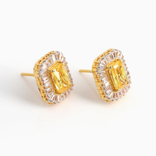 Snow Yellow Sapphire Studs