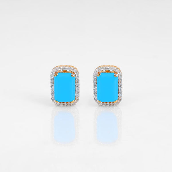 Aqua charm studs