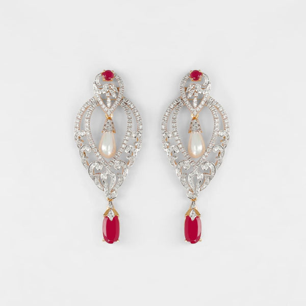 Ruby lamp earrings