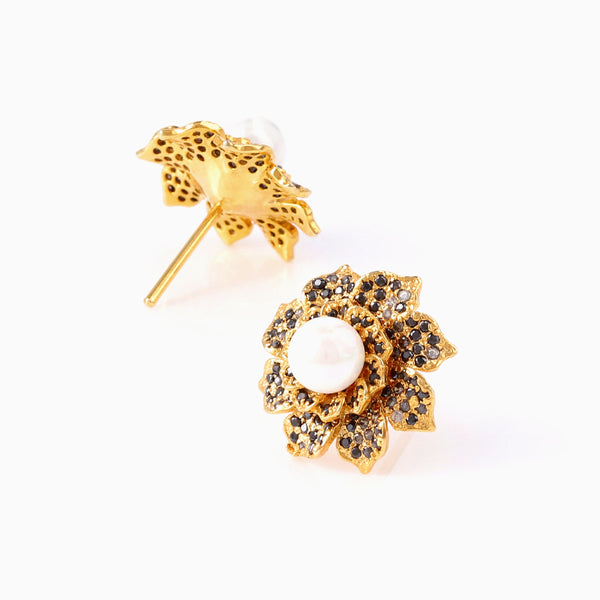 Sunflower Black Sapphire Studs