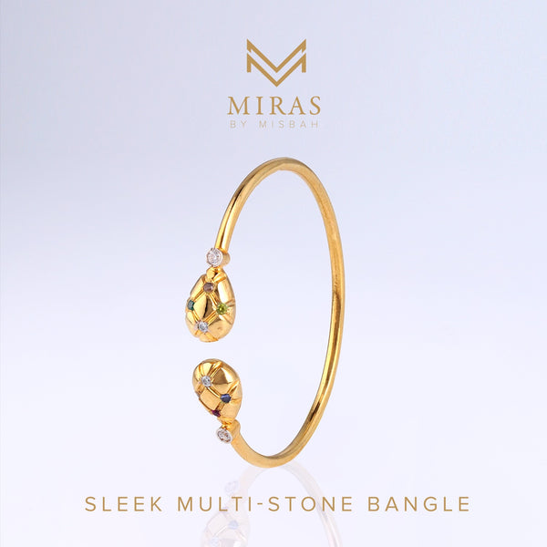 Sleek Multi-Stone Bangle