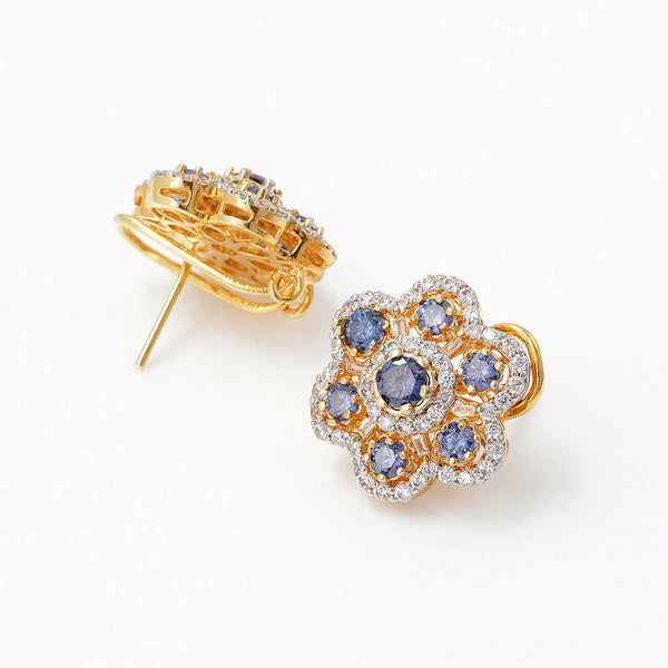 Sapphire Floral Studs