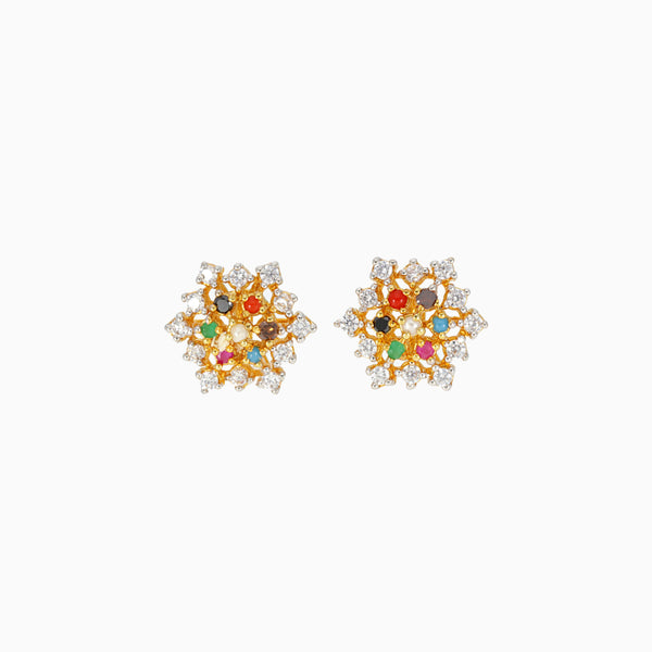 Multi floral stone studs