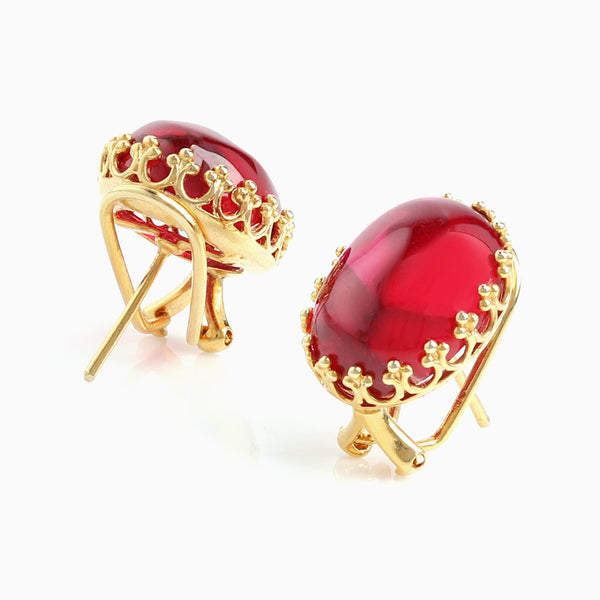 Ruby Cushion Studs