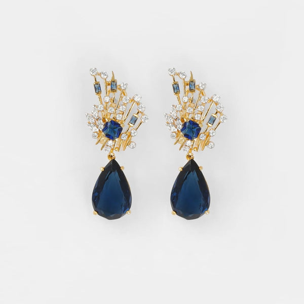 Sapphire fan earrings