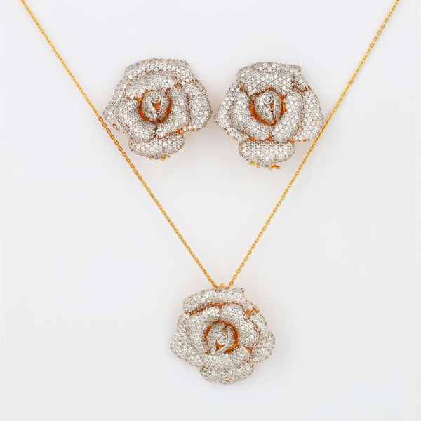 Flower Zirconia Locket set