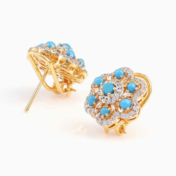 Floral Turquoise Studs