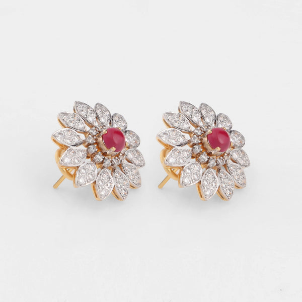 Ruby floral Studs