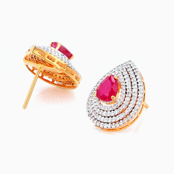 Leaf Ruby Studs