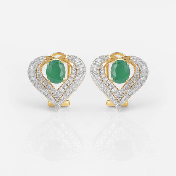 Emerald diamante studs