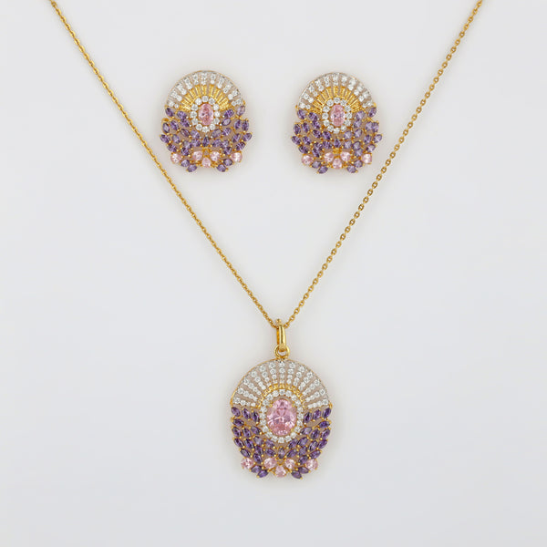 Swan pink locket set