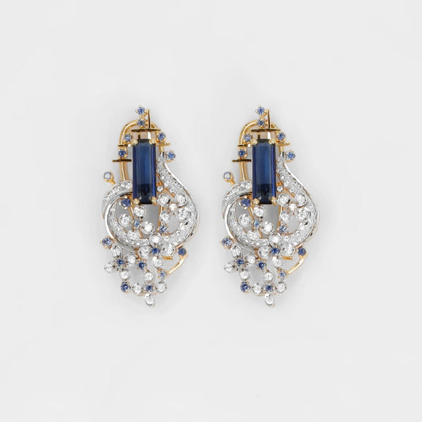 Sapphire enlogated studs