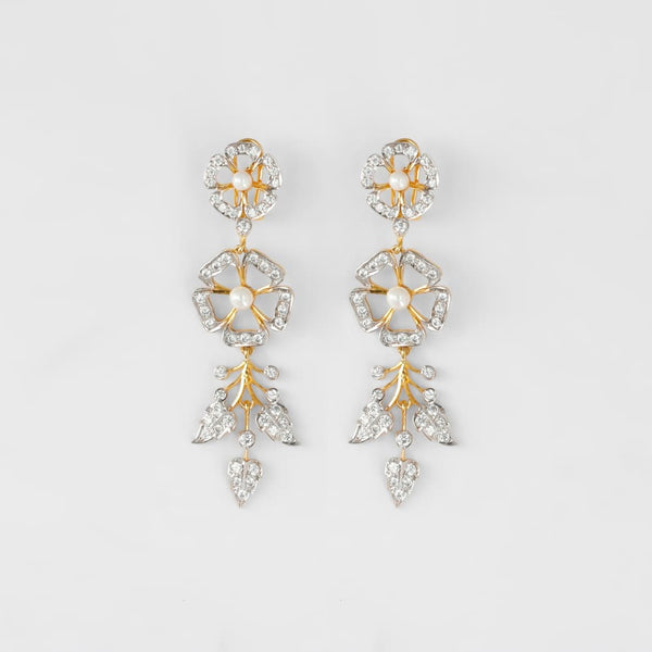 Leafy drop earrings